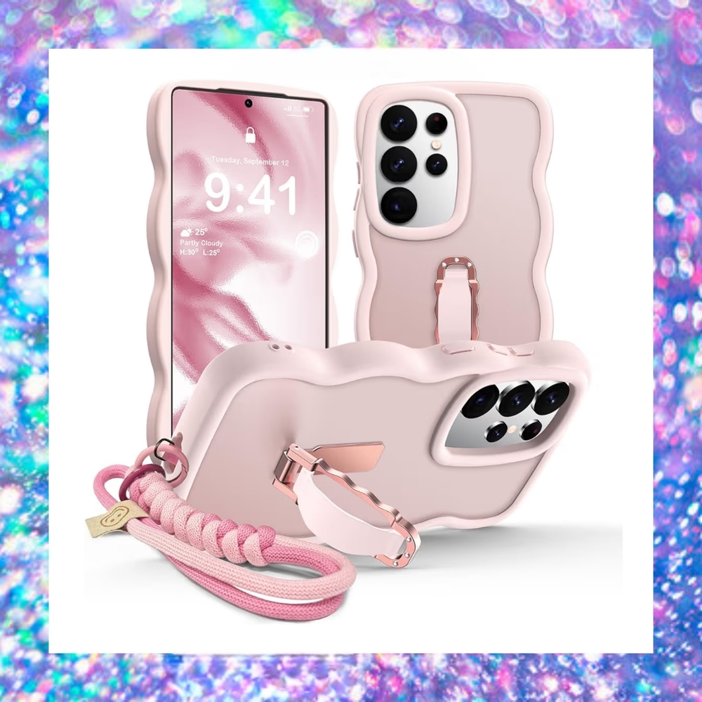 Case Compatible with Samsung Galaxy S25 Ultra with Strap & Kickstand/Finger Loop